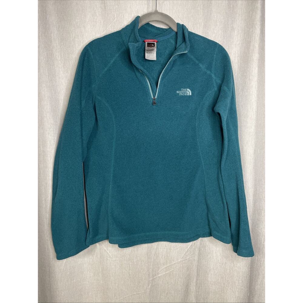 The North Face Women’s Teal Fleece Quarter Zip Pullover Long SLV - Size Medium